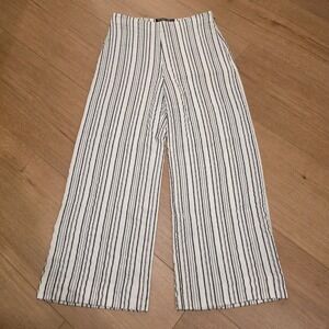 Reformation Womens High Waisted Wide Leg Striped Pants Black White Size 4 Boho